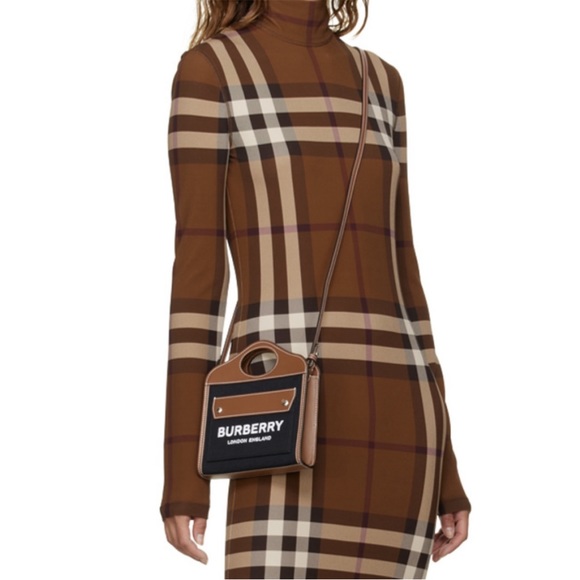 BURBERRY Pocket mini logo canvas leather crossbody bag - Picture 4 of 5